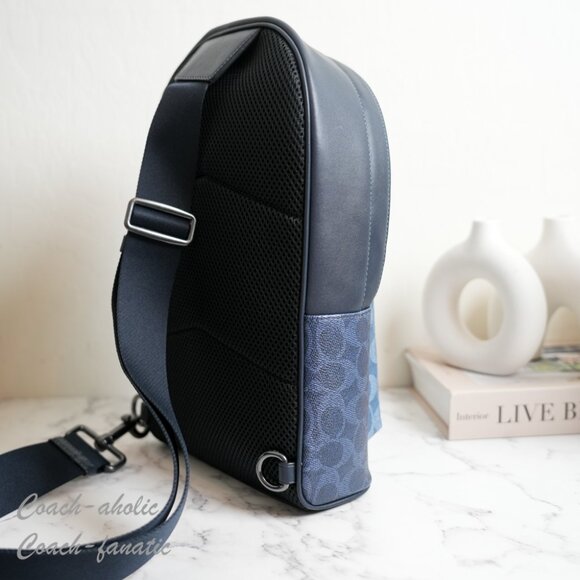 NWT Coach CBI92 West Pack In Blocked Signature Canvas Denim/Light Denim - Picture 7 of 8